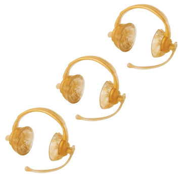 Set of 3 Gold Commentator Headsets for Wrestling Action Figures