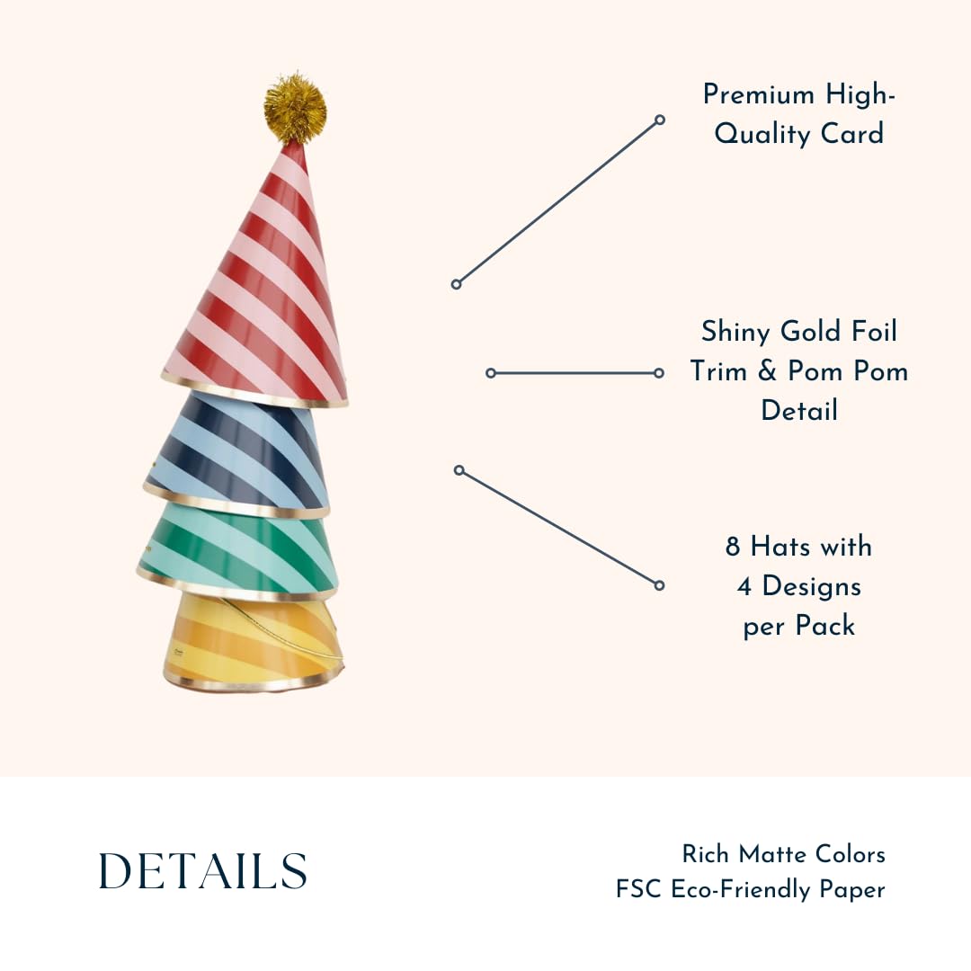 Bonjour Fete Hogwarts™ House Paper Party Hats, Harry Potter Accessories | Wizard Costume Headwear | Wizarding World Merchandise, Birthday Celebration
