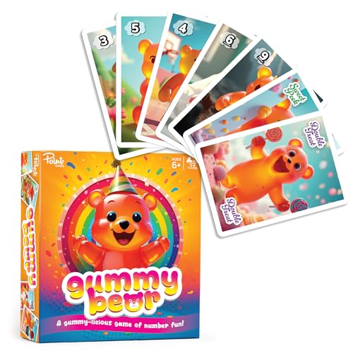 Point Games Gummy Bear Card Game Fun Math & Memory Strategy Game for Kids & Families - Includes 54 Cards & Action Cards - Ages 6+ - 2 to 6 Players