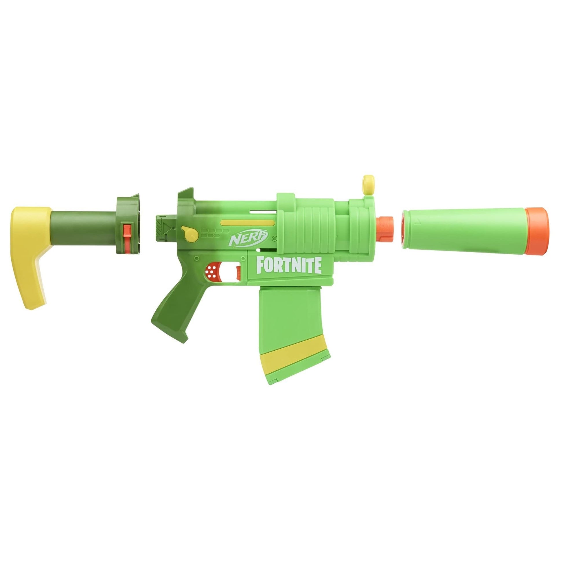 Nerf Fortnite SMG-Zesty Elite Dart Blaster - Removable Stock and Barrel, Removable 10-Dart Clip, 10 Official Nerf Elite Darts