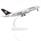 QIYUMOKE A380 German 1/300 Die-cast Metal Airplane Model Sky Jumbo a380 Model Plane with Stand (7.5 inches Long) for Aviation Enthusiast Gift or