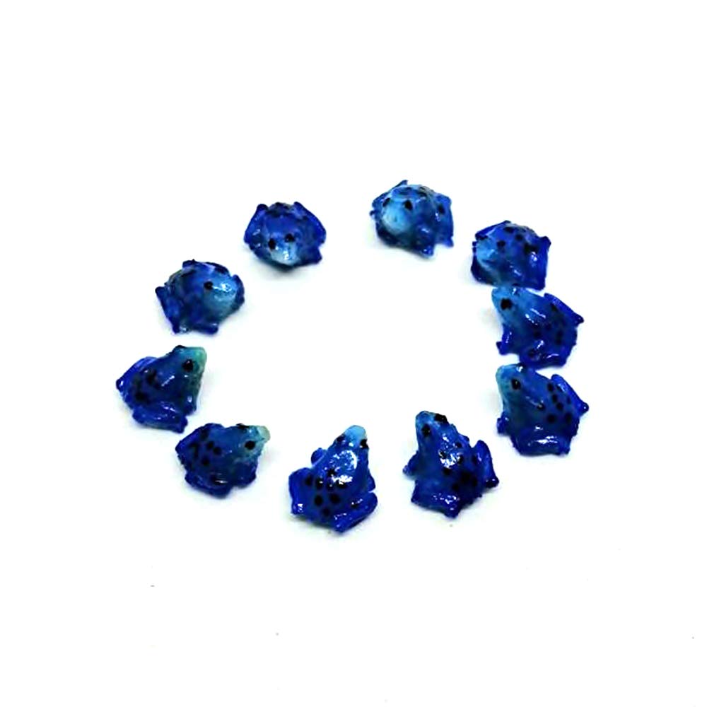 An_Shop 10pcs Artificial Animal Accessories Clay Blue Frog Packs Miniature Figurine Mini Decorative for DIY Ornament Craft DIY Dollhouse