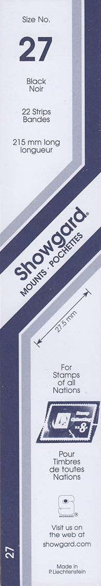 Showgard Strip Style Black Stamp Mounts Size 27