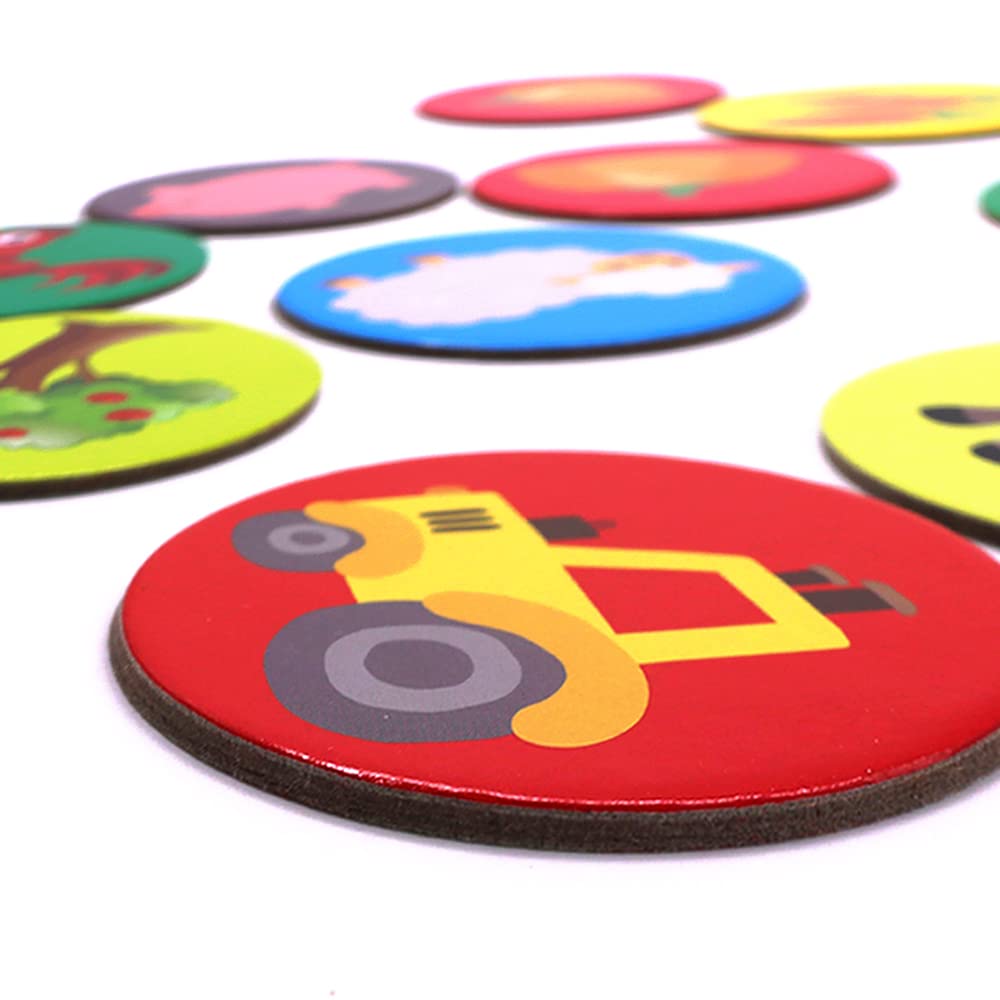KiDEPOCH Memory Match Game - 16 Matching Pairs Preschool Memory Games Featuring Barnyard Element, Non Toxic Educational Memory Matching Game, Perfect