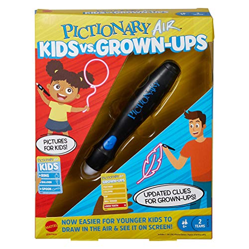 Pictionary Air Kids vs Grown-Ups Family Drawing Game, Links to Smart Devices, Gift for Kid, Family & Adult Game Night, Ages 6 Years & Older - Amazon