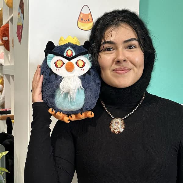 Squishable - Mini Demon Owl - Spooky Collection - 9 in - Soft Toy Collectible Stuffed Animal