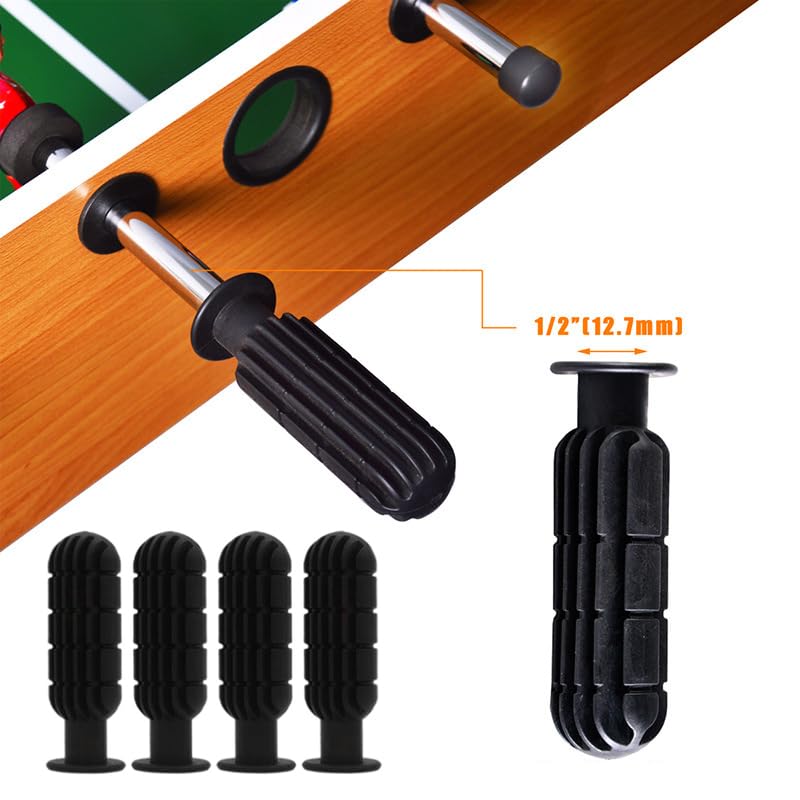 SquEqu 4 Pack Foosball Table Handle Grip Replacement Football Game Rod Handles Stick End Cap Grips for Desktop Soccer Tabletop Parts Repair Table Top