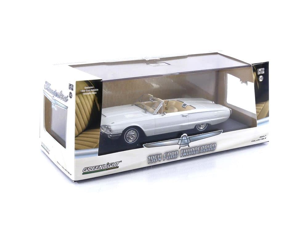 Greenlight 1964 Ford Thunderbird Convertible Wimbledon White 1/43 Diecast Model Car