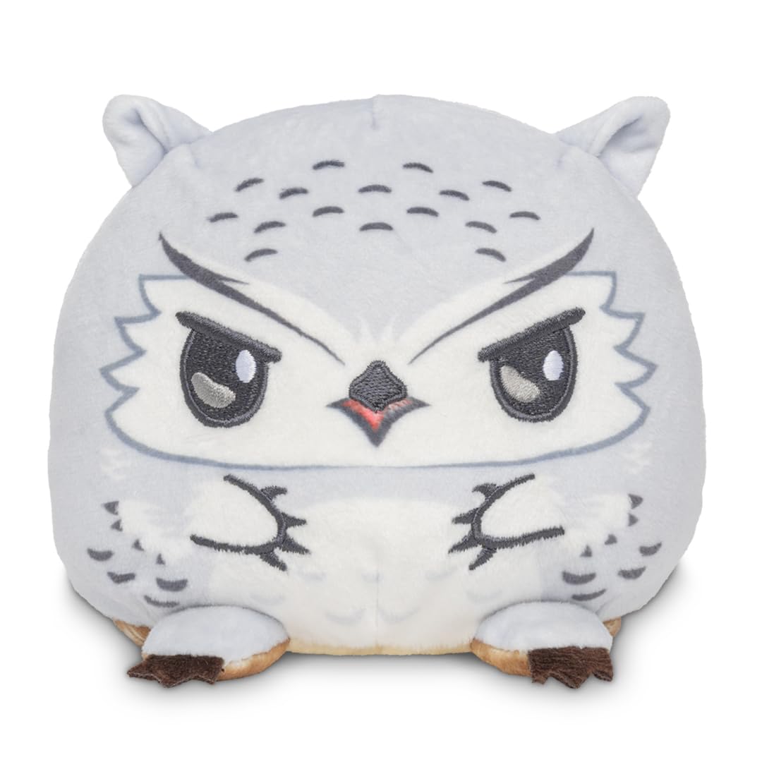 TeeTurtle Reversible Dungeons and Dragons Owlbear 4-Inch Two-Sided Flip Plush Toy with Embroidered Details - Cute Mini Collectible Plush for Kids