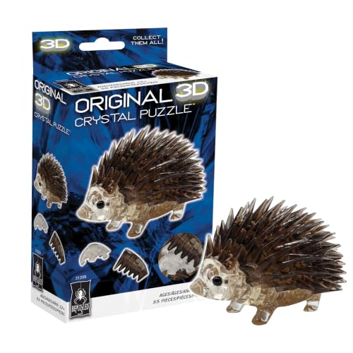 Brown Hedgehog Crystal 3D Puzzle, 55-Pc Brain Teaser, Ages 12+