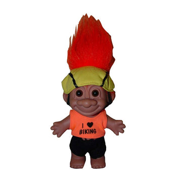 My Lucky I LOVE BIKING TROLL DOLL - Orange Hair
