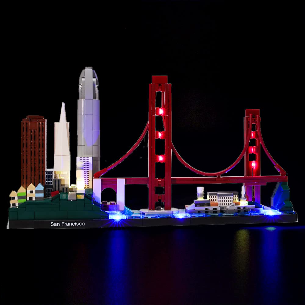 GEAMENT Upgraded Version USB Light Kit for Architecture Skyline Collection San Francisco Golden Gate Bridge - Compatible with LEGO 21043 Bricks Model