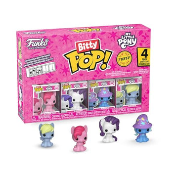 Funko Pop! Bitty: My Little Pony - Pinkie Pie, Rarity, Trixie, and Derpy - 0.9 Inch (2.2 Cm) - Cartoon Collectable - Gift Idea - Stackable Display