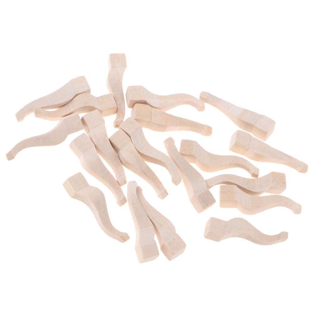 NC 10 Pieces Wooden Dollhouse Miniature Table Legs, 1/12 Scale DIY Furniture Parts for Mini Scene Decor