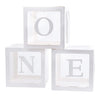 TECKED First Birthday Decorations For Boy Or Girl, 3 Pcs ONE Balloon Boxes For 1st Birthday, Baby Clear Blocks Party Decor With ONE Letters