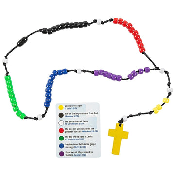 Colors of Faith Rosary Craft Kit - Makes 12 - Sunday School Crafts for Kids and Fun Home Activities