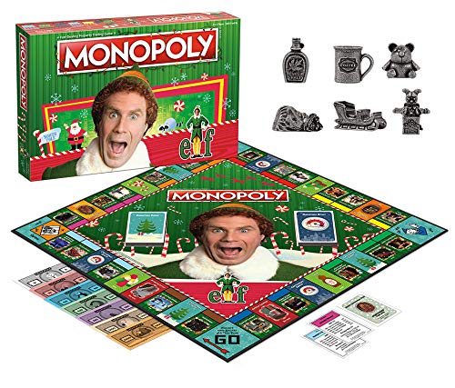 Monopoly Elf | Based on Christmas Comedy Film Elf | Collectible Monopoly Game Featuring Familiar Locations and Iconic Moments | Officially Licensed