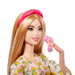 Barbie Doll, Kids Toys, Blonde Doll with Pet Puppy, Barbie Sets, Spa Day, Lemon Print Bathrobe, Headband and Eye Mask, Self-Care Series