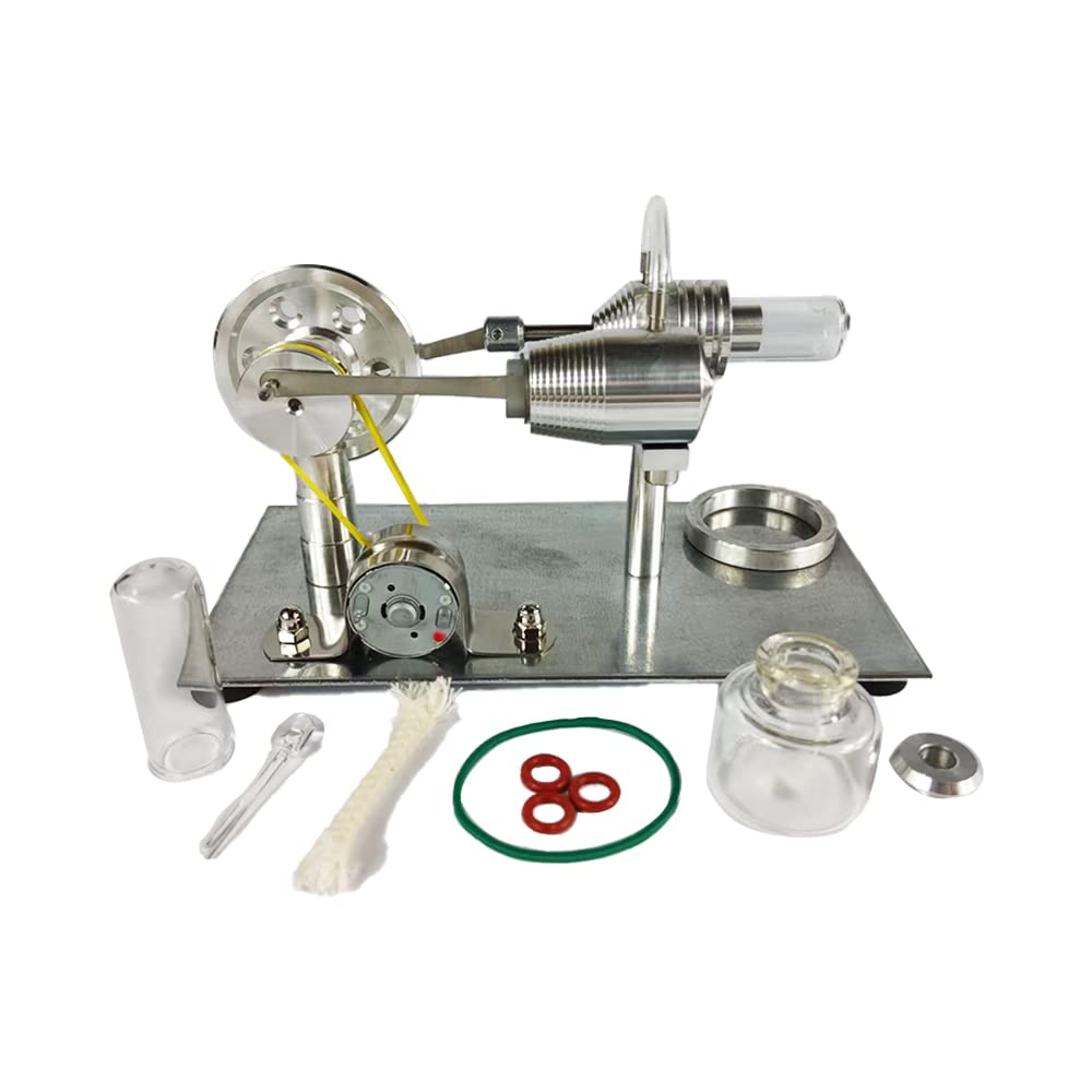 Qing Shuang Stirling Engine steam Engine Physics Experiment Popular Science Invention Toy Model Motor Model Educational Toy Generator Colorful LED