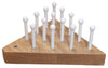 Wooden Peg Game - Solid Oak Triangle Brain Teaser Puzzle with 14 Pegs | Classic Travel Game