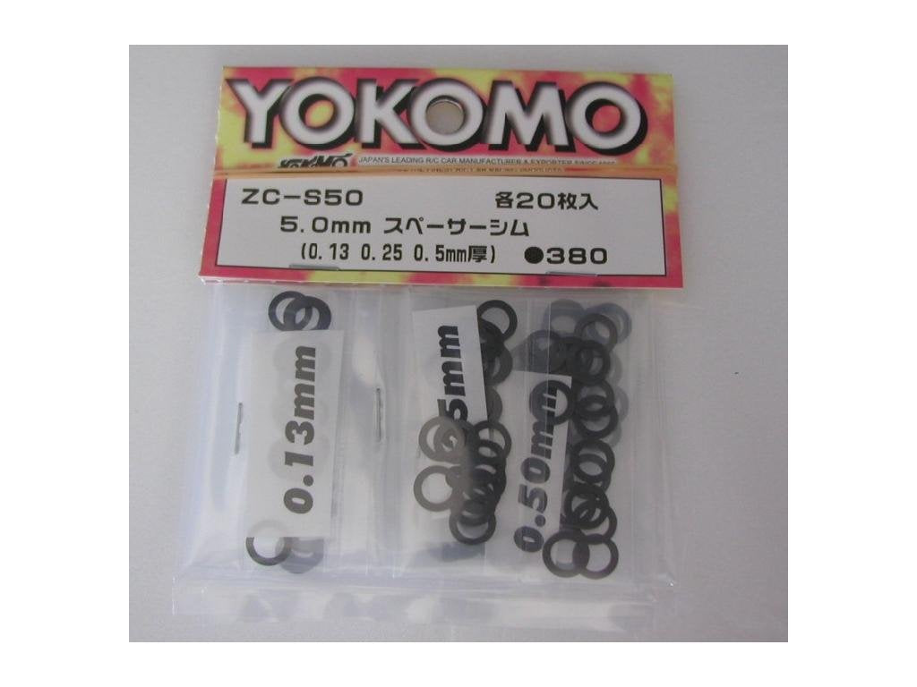 Yokomo ZC-S50 Stainless 5mm Spacer Shim, 0.13mm, 0.25mm, 0.50mm