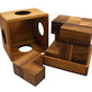 Soma Cube Puzzle Wooden with 50 Playing Cards 3D Brain Teaser Large Size
