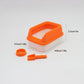 Miniature Cat Litter Box for Dollhouse Decor | 1:12 Scale Pet Accessory with Scooper | Realistic Dollhouse Miniatures (Orange)