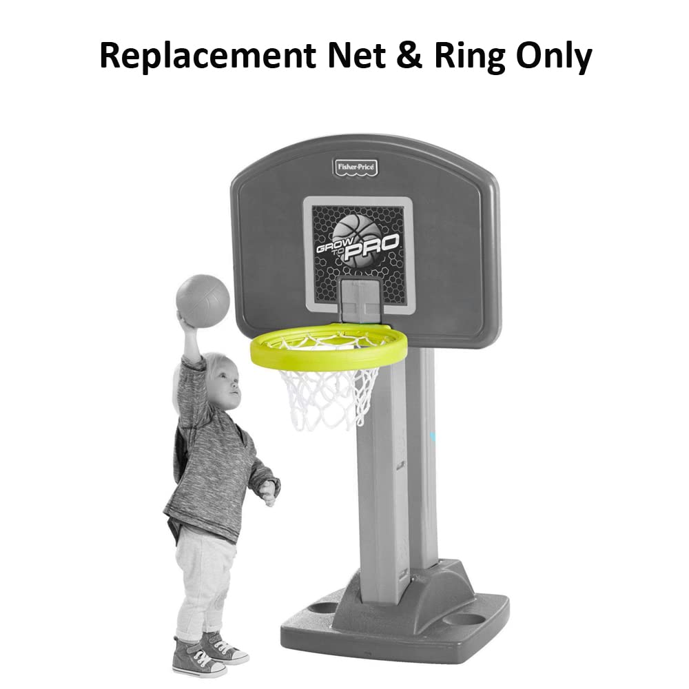 Replacement Part for Fisher-Price Grow-to-Pro Basketball - L5807 ~ Replacement Hoop ~ Includes 1 Green Ring and 1 White Basketball Net