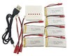 Fytoo 6pcs 3.7v 800mAh Lithium Battery+1pcs 6 in1 Battery Charger+3PS Conversion line for H12C H12 V636 V686 V686G V686J V686K JXD 509G 509V 2.4Gh RC
