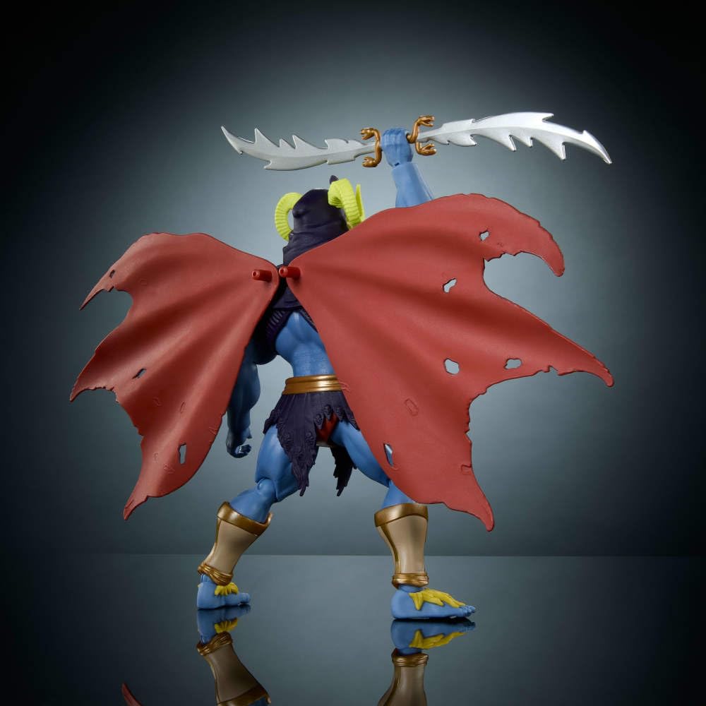 Masters of the Universe Origins X Thundercats Action Figure Skell-Ra, 1980s Skeletor & Mumm-Ra, 5.5-inch Posable, Sword, Swap Heads & Armor & Cape