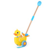 Battat - Waddling Push Toy - Wooden Duck - Walks & Flaps - Silly Sounds & Bobble Head - 12+ Months - Quack & Go Duck