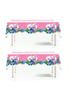 DXRZYS 2 Pcs Pink and Blue Birthday Party Tablecloth Table Cover,Birthday Supplies Decorations (70'' x 42'') (Pink White)