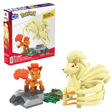 Mega Pokémon Evolution of Vulpix 2 Figures (Vulpix and Ninetals) 145 Building Blocks, Toy +7 Years (Mattel HTH79)
