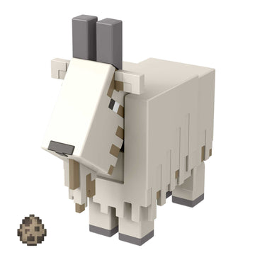Minecraft Goat Action Figure, 3.25-in, with 1 Build-a-Portal Piece & 1 Accessory, Building Toy Inspired by Video Game, Collectible Gift for Fans