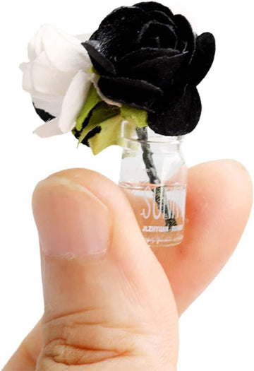 1:12 Scale Hand-Painted Miniature Glass Vase for Dollhouse Accessories, Tiny Flower Bottle for Miniature Displays, Fairy Gardens and Model