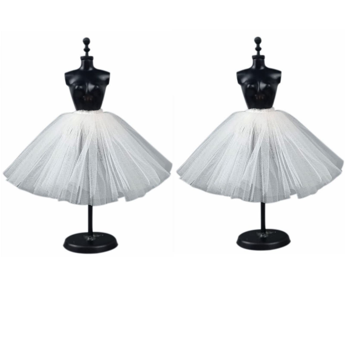 2pcs/lot Fashion Petticoat for 11.5" 1/6 Doll Slip Wedding Dress Underskirt Clothes Outfits 1/6 BJD Dollhouse Accessories (Short, White)