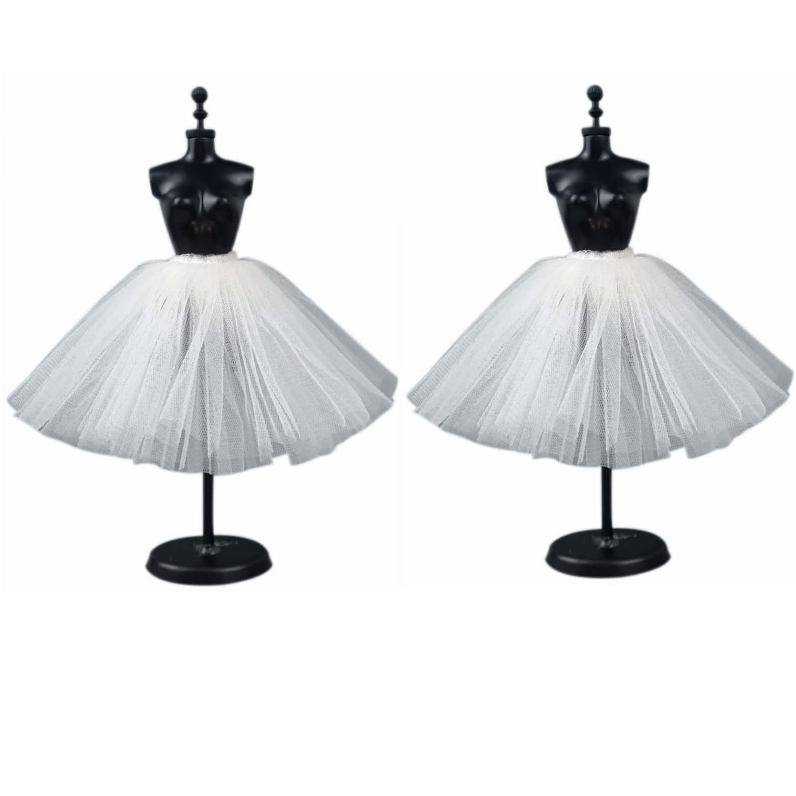 2pcs/lot Fashion Petticoat for 11.5" 1/6 Doll Slip Wedding Dress Underskirt Clothes Outfits 1/6 BJD Dollhouse Accessories (Short, White)