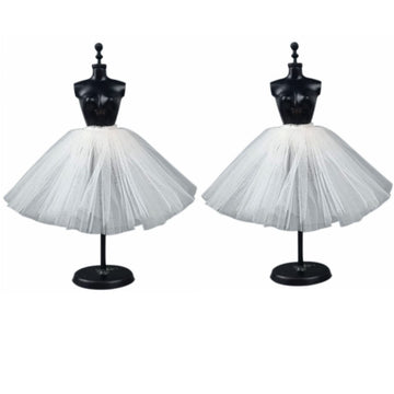 2pcs/lot Fashion Petticoat for 11.5" 1/6 Doll Slip Wedding Dress Underskirt Clothes Outfits 1/6 BJD Dollhouse Accessories (Short, White)