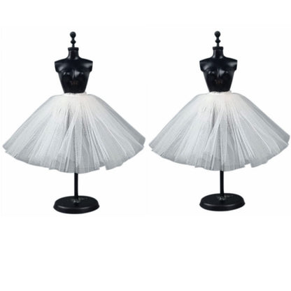 2pcs/lot Fashion Petticoat for 11.5" 1/6 Doll Slip Wedding Dress Underskirt Clothes Outfits 1/6 BJD Dollhouse Accessories (Short, White)
