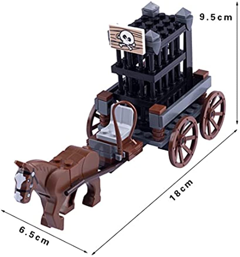 JOMIOD Medieval Figures Carriage Building Kit - Medieval Style War Horse Set Building Blocks - Carriage Chariot Bricks Model for Minifigures