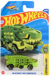 Hot Wheels Let's Race, Ultimate T-Rex Transporter [Green], Experimotors 4/10, 156/250, 1:64 Scale Diecast Car