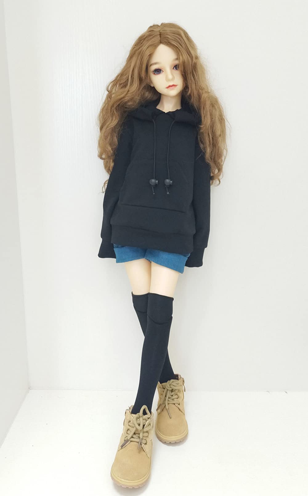 30CM / 45CM / 60CM Doll Clothes 1/3 1/4 1/6 BJD Doll Accessories BJD SD DIY Fashion Hoodie Toys Dolls Clothing (1/6,Black)