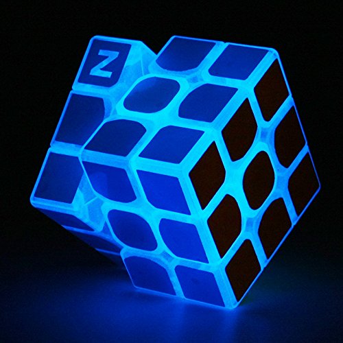 Blue Fluorescent Speed Cube 3x3x3 Glow in the Dark Luminous Magic Cube Puzzle