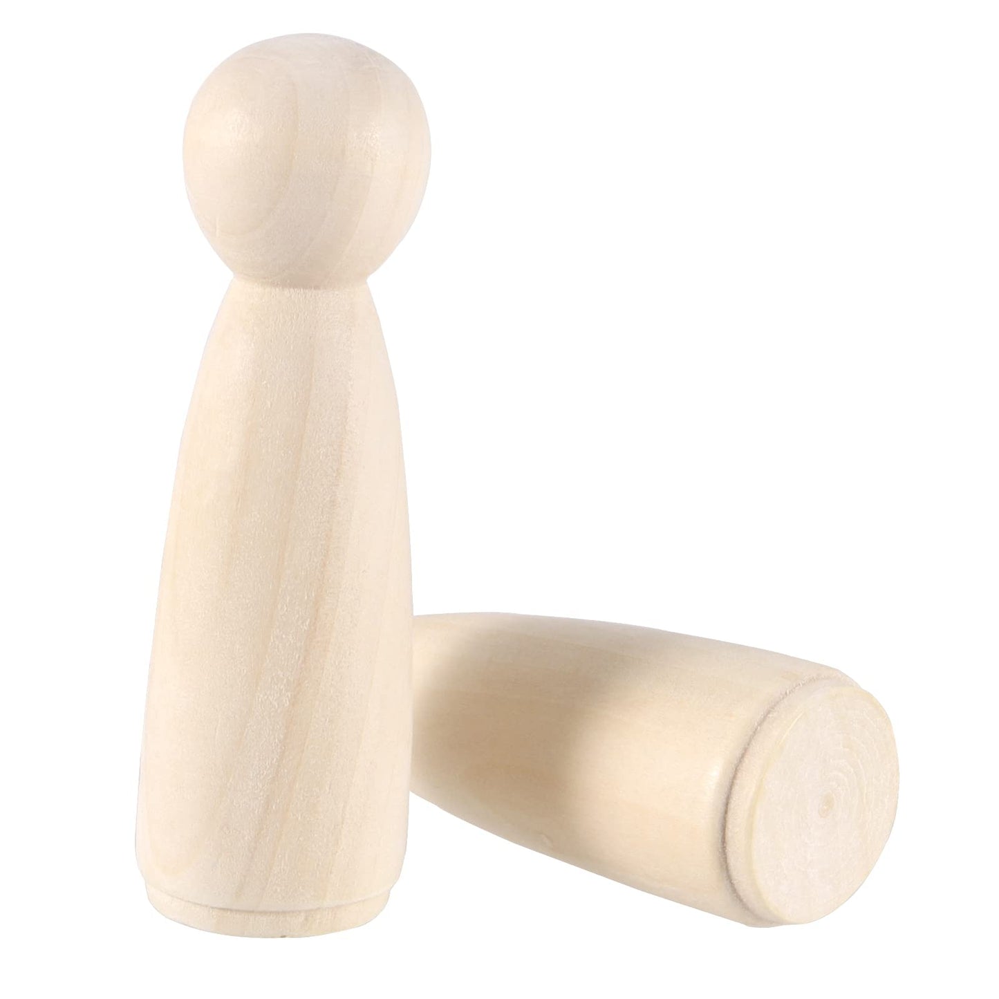 MAHIONG 30 PCS 3.5 Inch Wooden Peg Dolls, Unfinished Wood Angel Girl Shape Peg People Bodies Figures for DIY Craft, Wedding, Cake Toppers, Painting