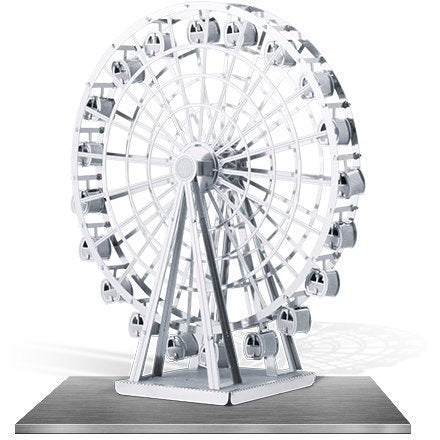 Set of 3 Metal Earth 3D Laser Cut Building Models: Ferris Wheel - Windmill - Lighthouse