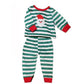 American Fashion World Green & White Striped Santa Pajamas for 18 Inch Dolls - Christmas Onesie Sleepwear