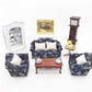 EatingBiting 1:12 Dollhouse Miniature Furniture Sofa 1 Double Sofa + 2 Single Sofa 3Pcs Set Living Room 1:12 Dollhouse Miniature Furniture Single Sofa