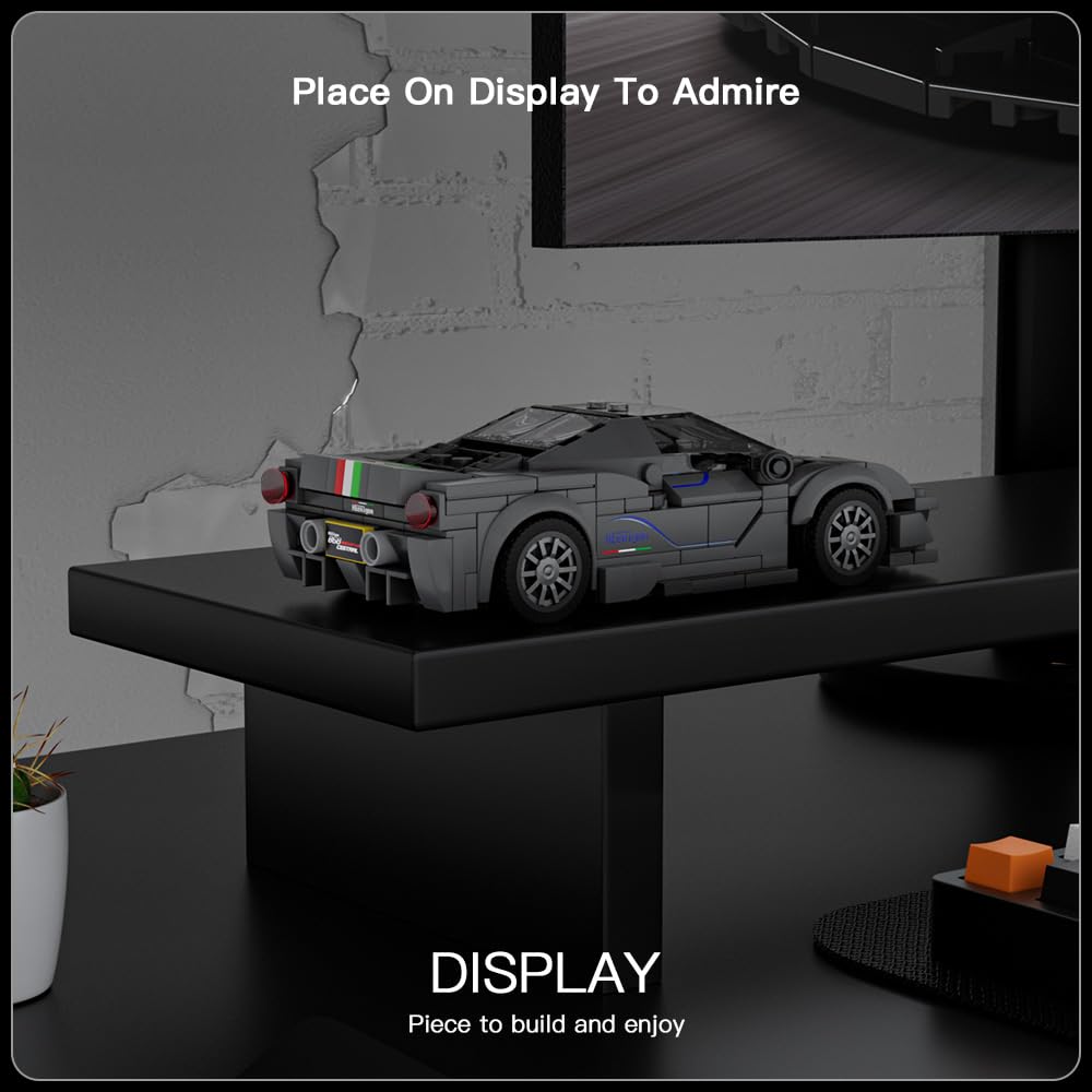 Mould King Car Building Toys with Acrylic Display Case, 358 Pcs Vehicle Set