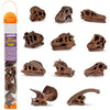 Safari Ltd Dinosaur Skulls TOOB - 11 Mini Figurines Including Velociraptor, Brachiosaurus, Oviraptor, Triceratops, Tyrannosaurus Rex and More