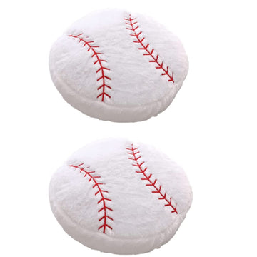 JPORSHU 2PCS Baseball Plush Pillow?White Baseball Pillow Soft Fluffy Football Stuffed Plushies Toy ?Toys Gift for Kids Boy Girls Children Room